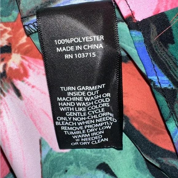 Nicole Miller Floral Blouse with Puff Sleeve size XL - Picture 5 of 5